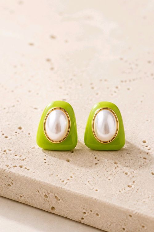 Soft Yeşil Basic Küpe, Uzunluk:2cm
