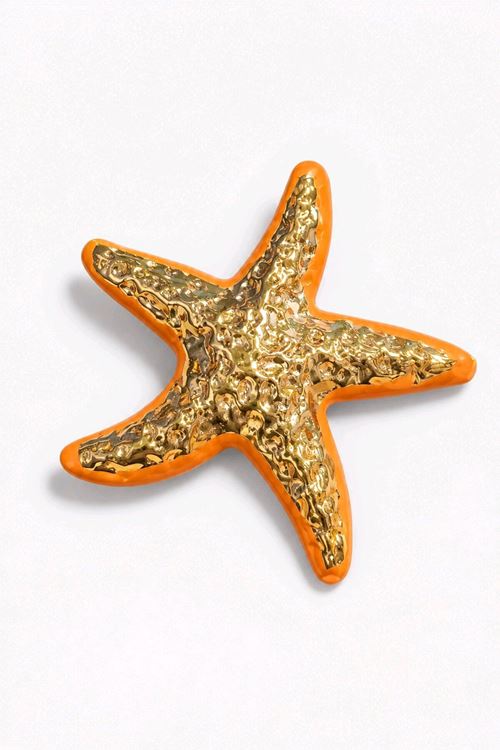 Turuncu Gold Deniz Yıldızı Broş