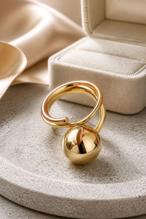 Gold Top Şık Yüzük