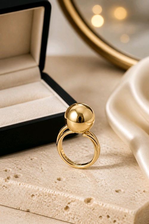 Gold Top Şık Yüzük