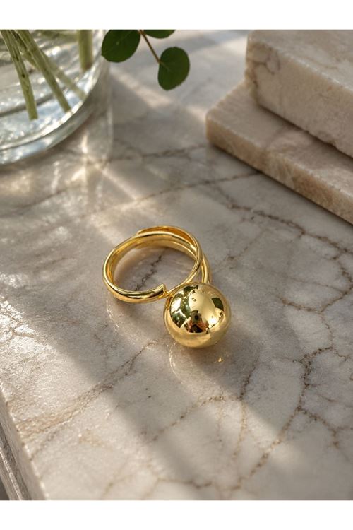 Gold Top Şık Yüzük
