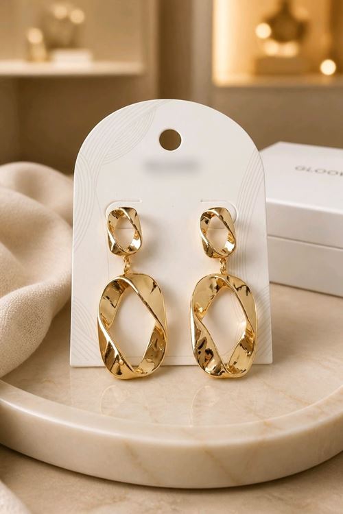 Gold Sallantılı Basic Küpe