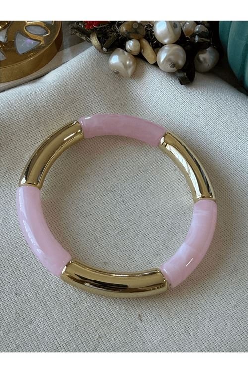 Pembe Gold Esnek Bileklik