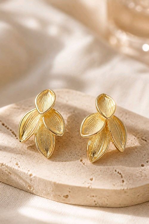 Gold Yapraklar Küpe