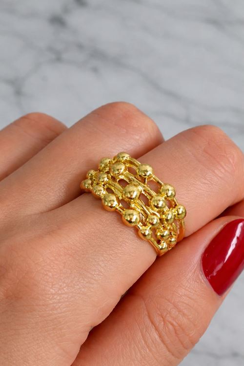 Gold Topçuklar Yüzük, Ayarlanabilir