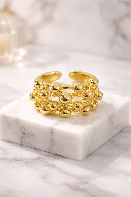 Gold Topçuklar Yüzük, Ayarlanabilir