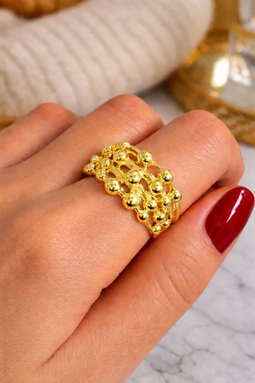 Gold Topçuklar Yüzük, Ayarlanabilir