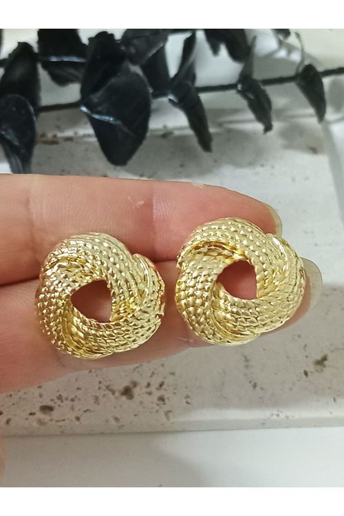 Tasarım Büyük Düğme Kadın Küpe