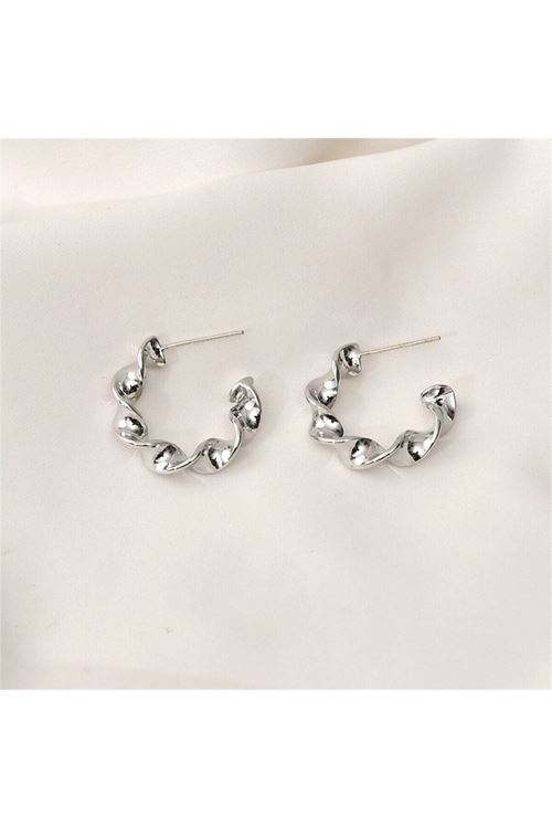 Gümüş Burgulu 3cm Kucuk Boy Halka Kadın Küpe