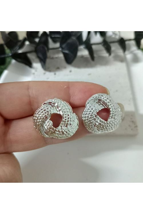 Gümüş Vintage Sarmal Kadın Küpe