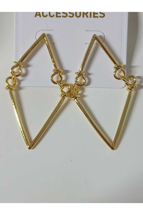 Gold Modern Tasarım Büyük Kadın Küpe