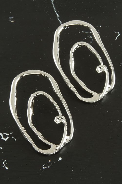 Gümüş Halka Tasarım Büyük Kadın Küpe (8CM)