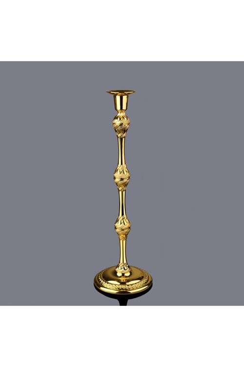 Gold Metal Şamdan Mumluk H.40cm