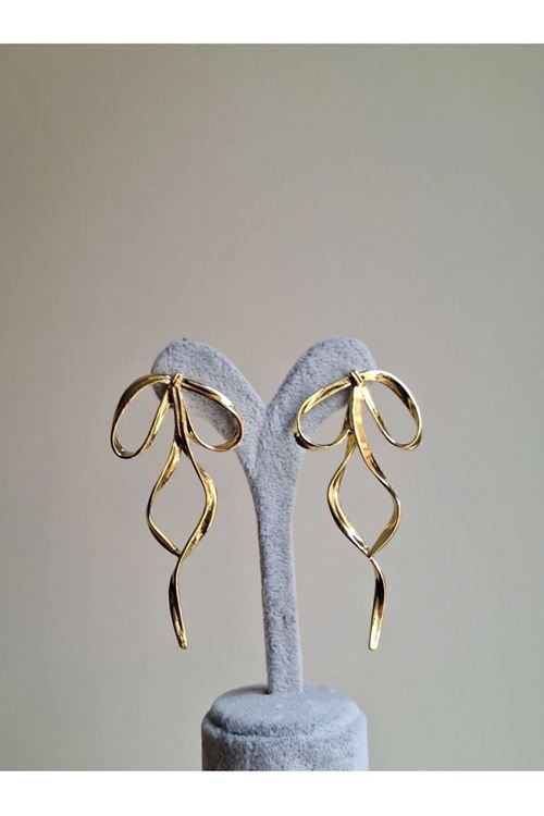5cm Fiyonk Kurdele Model Kadın Küpe