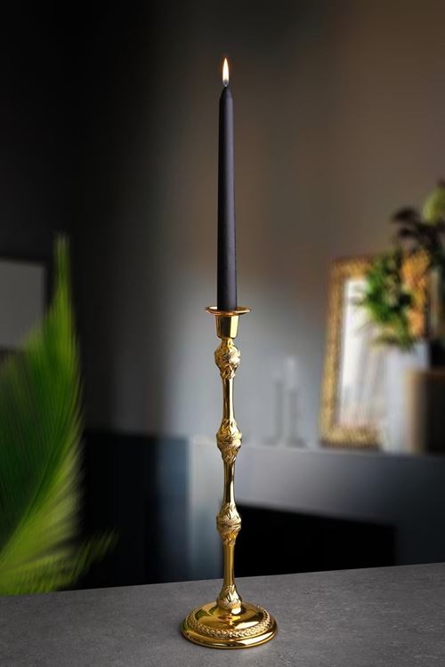 Gold Metal Şamdan Mumluk H.40cm