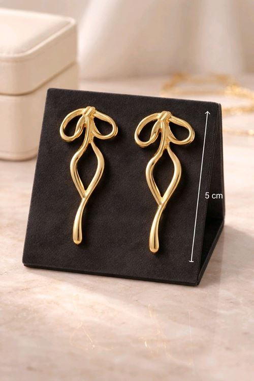5cm Fiyonk Kurdele Model Kadın Küpe