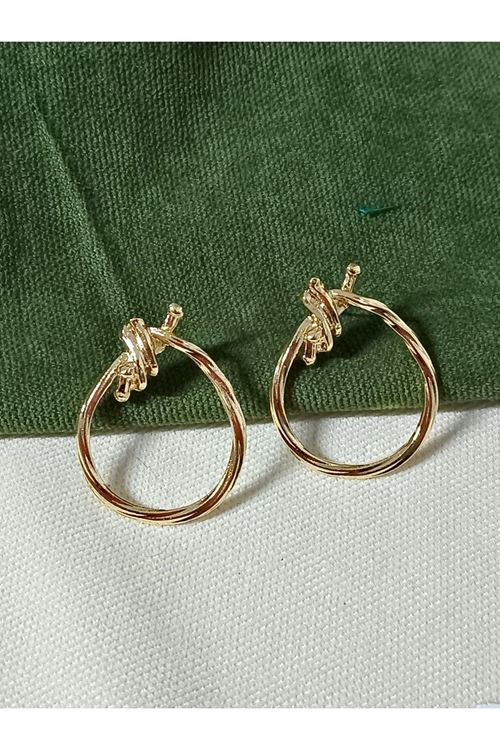 Gold Halka  Tasarım Kadın Küpe