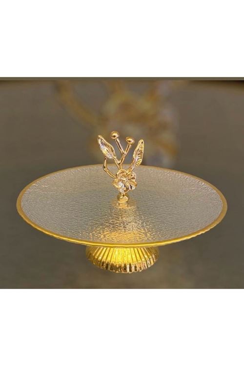Gold Cam Metal Kahve Yanı Servis Sunum Çap.19cm H.12cm