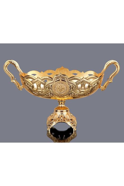 Gold Metal Çikolatalık Dekoratif Gondol 39x16cm H.24cm