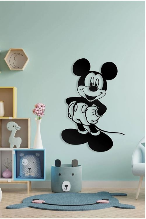 Metal Mickey Mouse Ev Ofis Otel Duvar Süsü 49x33cm