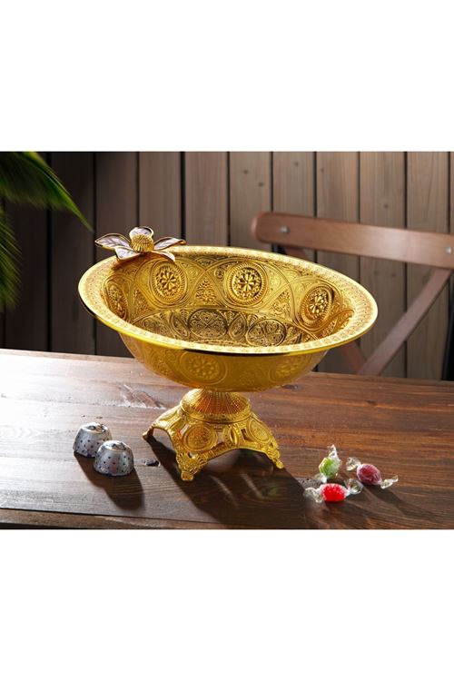 Gold Metal Ayaklı Kase Çap:20cm