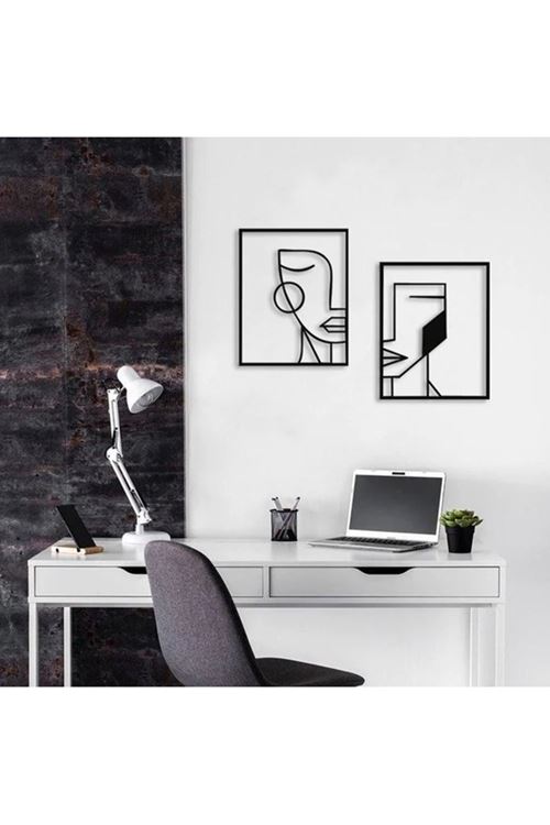 Metal Yüz Kontürü Ev Ofis Duvar Süsü 50x35cm