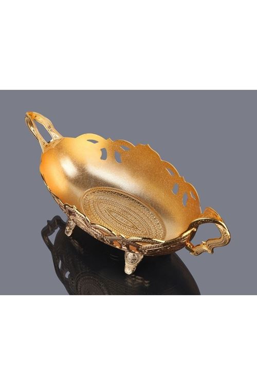 Gold Metal Çikolatalık Dekoratif Gondol 39x16cm H.17cm