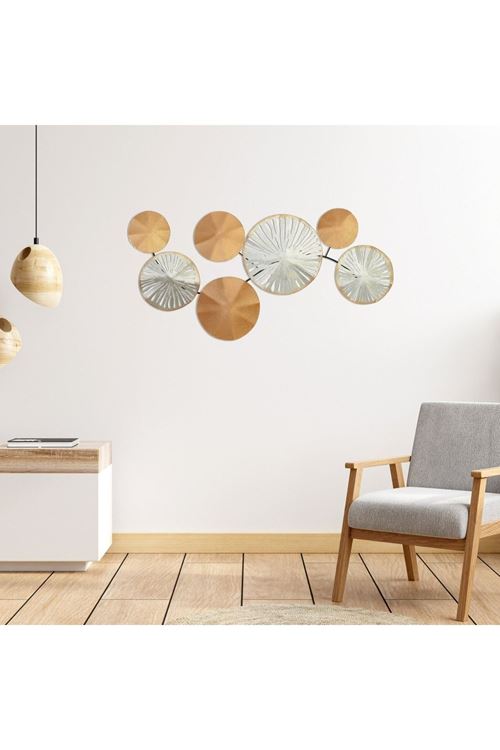Metal Gümüş Dore Ev Ofis Duvar Süsü 38x74cm