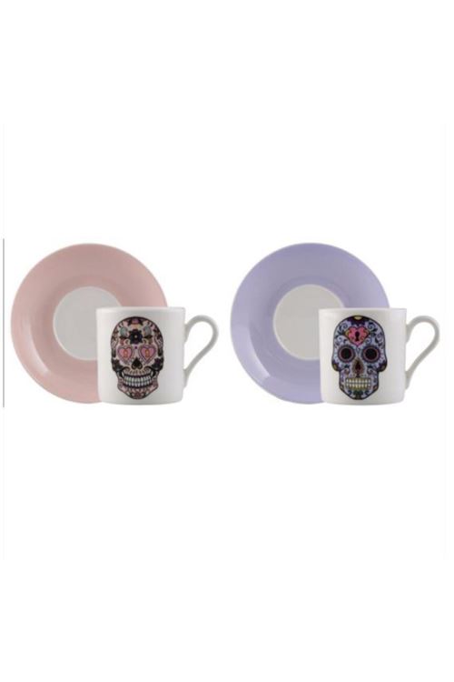 4 Parça 2 Kişilik Skull4her Kahve Takımı 90cc