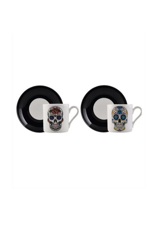4 Parça 2 Kişilik Skull4him Kahve Takımı 90cc