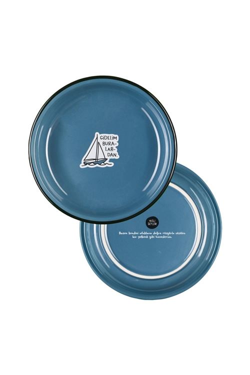 Gidelim Buralardan Seramik Pasta Tabağı 15,5cm