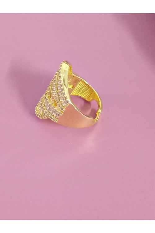 Gold Baget Taşlı Yüzük, Ayarlanabilir