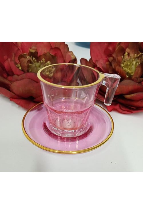 Pembe Lüster 2 Lı Türk Kahvesi Takımı 70cc