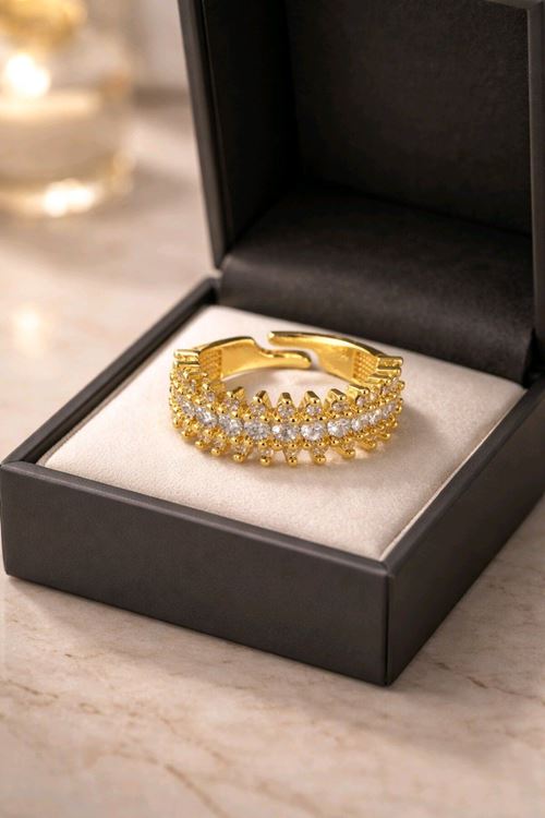 Gold Tamtur Taşlı Yüzük Ayarlanabilir