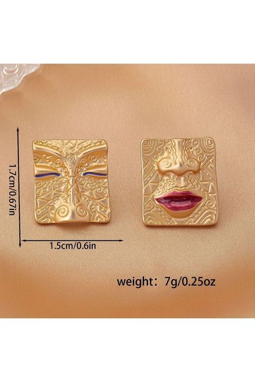 Bohem Tarzı Küçük Yüz Kadın Küpe, Uzunluk:1,7cm