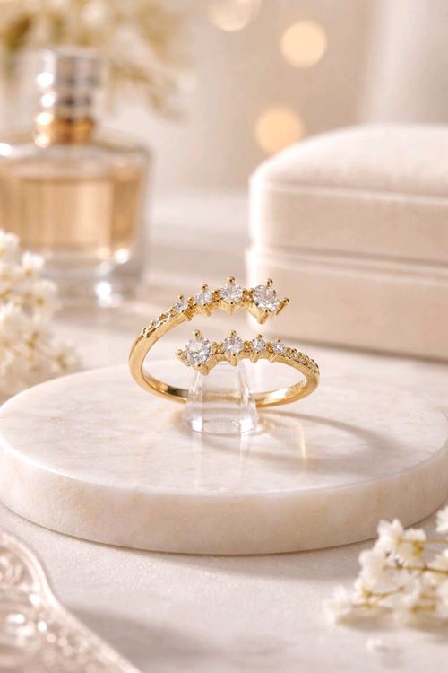 Gold Taşlı Yüzük, Ayarlanabilir
