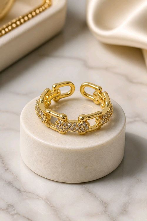 Gold Taşlı Yüzük, Ayarlanabilir