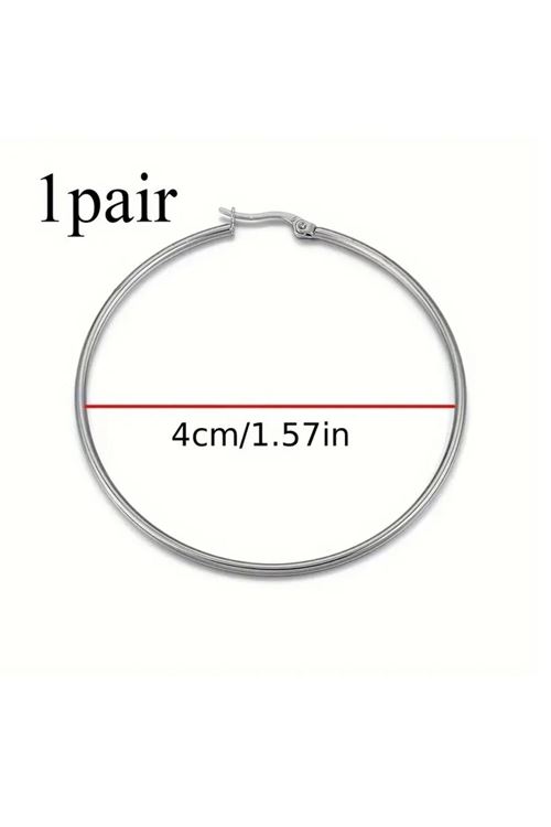 4cm Gümüş Küçük Boy Halka Kadın Küpe