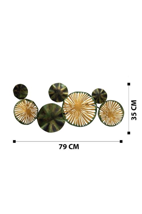 Metal Yeşil Gold Duvar Süsü 35x79cm