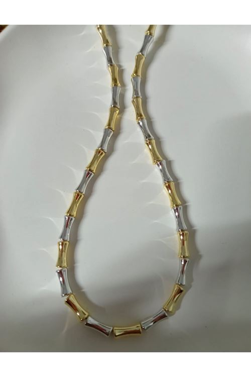Mavi Nazar Uçlu Dorika Şık Abiye Günlük Gold Kadın Kolye