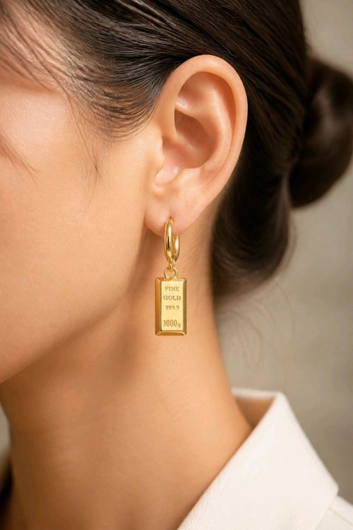 Gold Külçe Sallantılı Küpe,