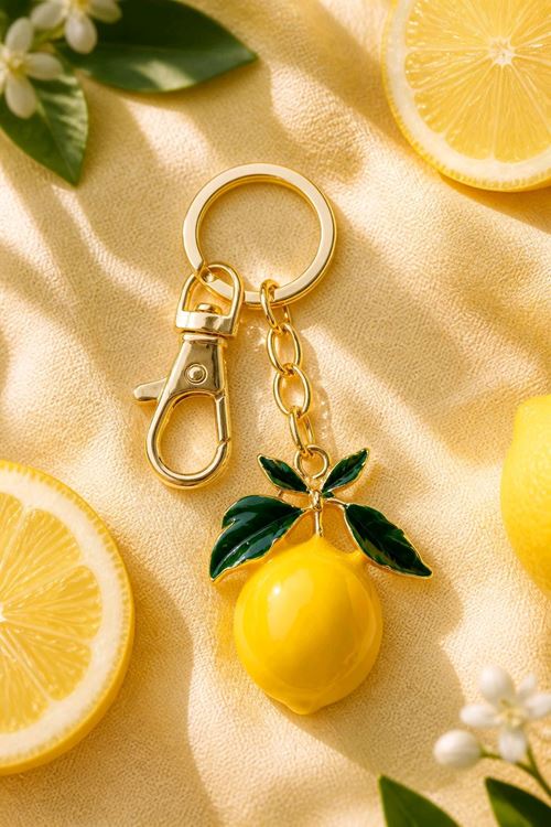 Limon Anahtarlık ve Çanta Aksesuarı, Uzunluk: 9cm   