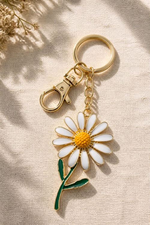Papatya Anahtarlık ve Çanta Aksesuarı, Uzunluk: 9cm   