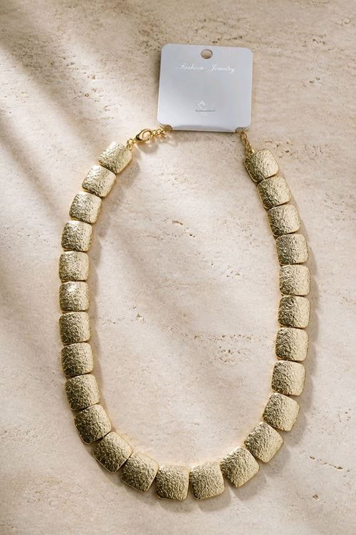 Gold Plaka Kararmaz Kolye, Uzunluk: 37+5cm