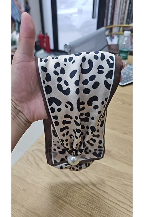 2 Parça, Leopar Mıknatıs İncili Kolye Fular 