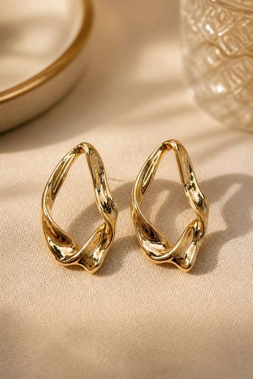 Gold Tasarım Küpe, Uzunluk: 4cm