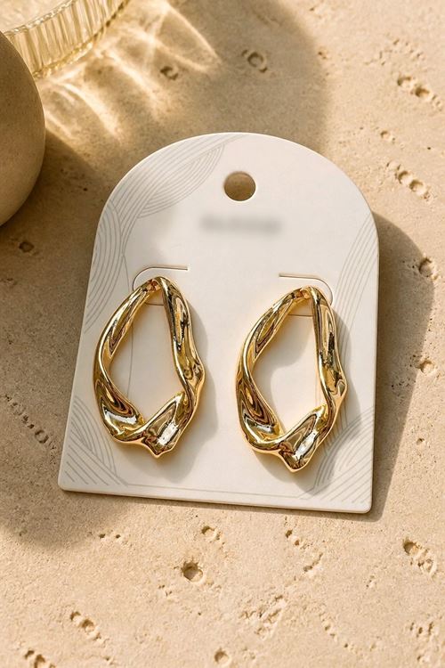 Gold Tasarım Küpe, Uzunluk: 4cm