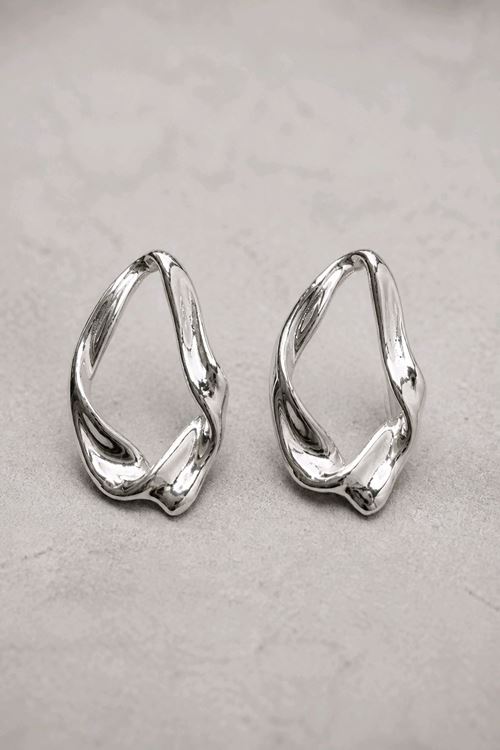 Gümüş Tasarım Küpe, Uzunluk: 4cm 
