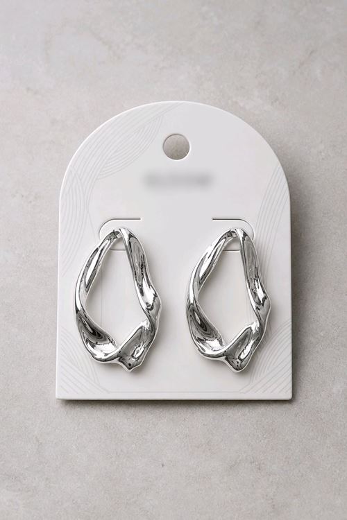 Gümüş Tasarım Küpe, Uzunluk: 4cm 