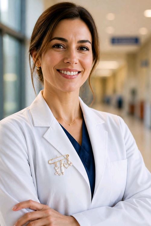 Beyaz Doktor Steteskop Broş, Yaka Broşu, Çanta Broşu 